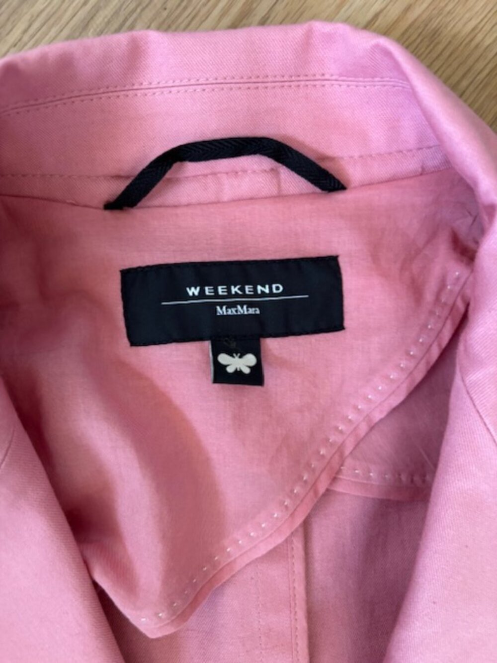 Max Mara Weekend Pink Single Breasted Cotton/Linen Blend Blazer EUC 14 - Picture 3 of 6